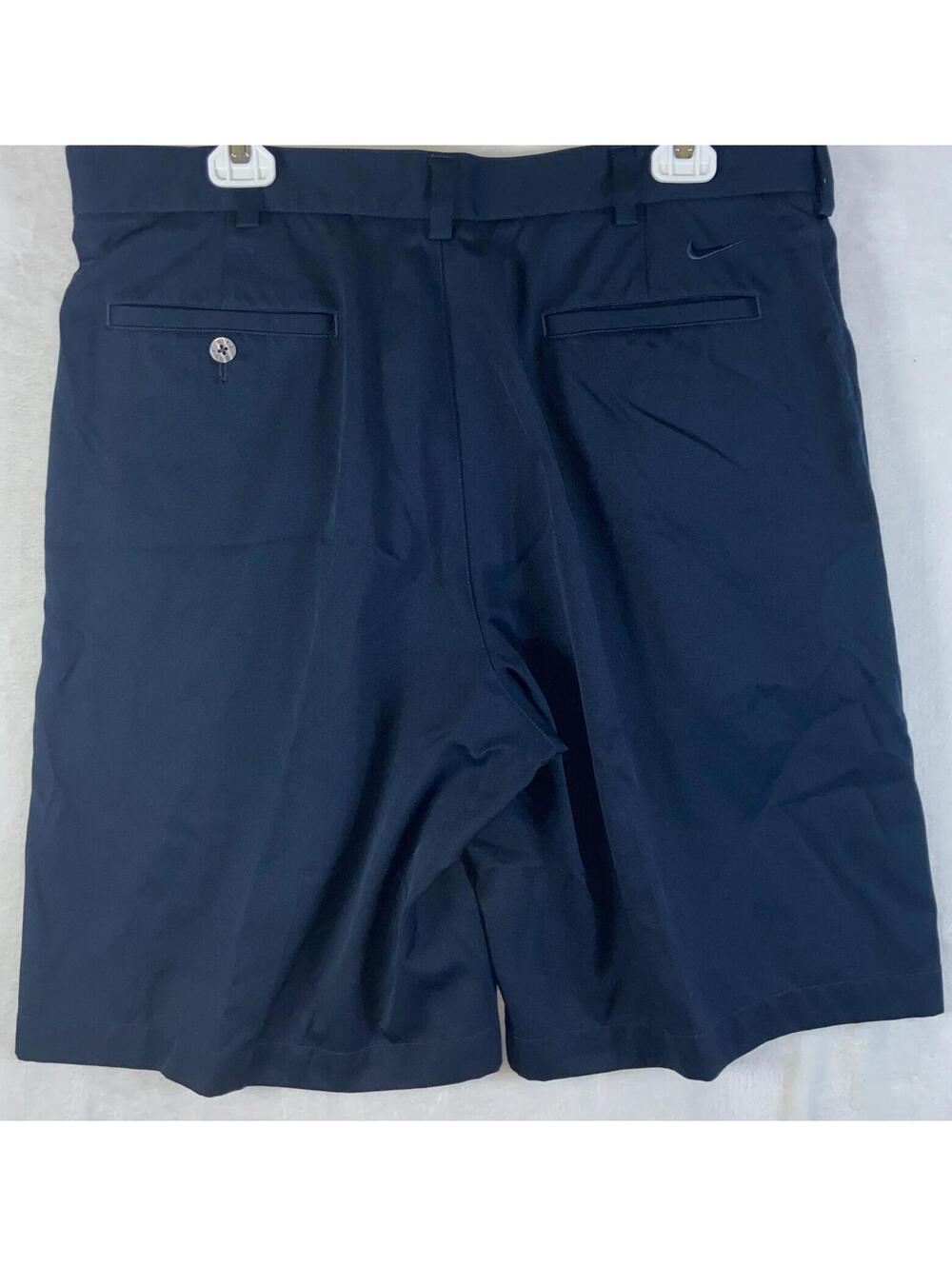 Nike Shorts Men 36 Navy Blue Pleated Twill Golf Performance Active Grandpa Dad - Picture 5 of 10